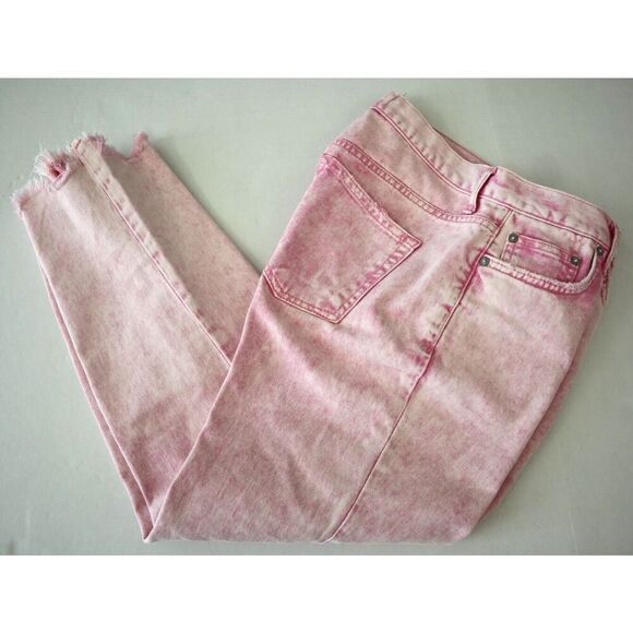 We The Free x Free People OB1160849 Womens Sz 27 Pink Acid Wash Maggie Jeans - Picture 8 of 11